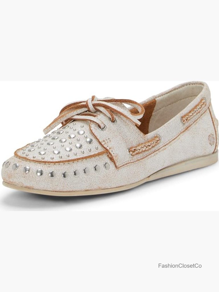 Studded Loafer With Slip-On Fit - Leather Upper, Rubber Sole
